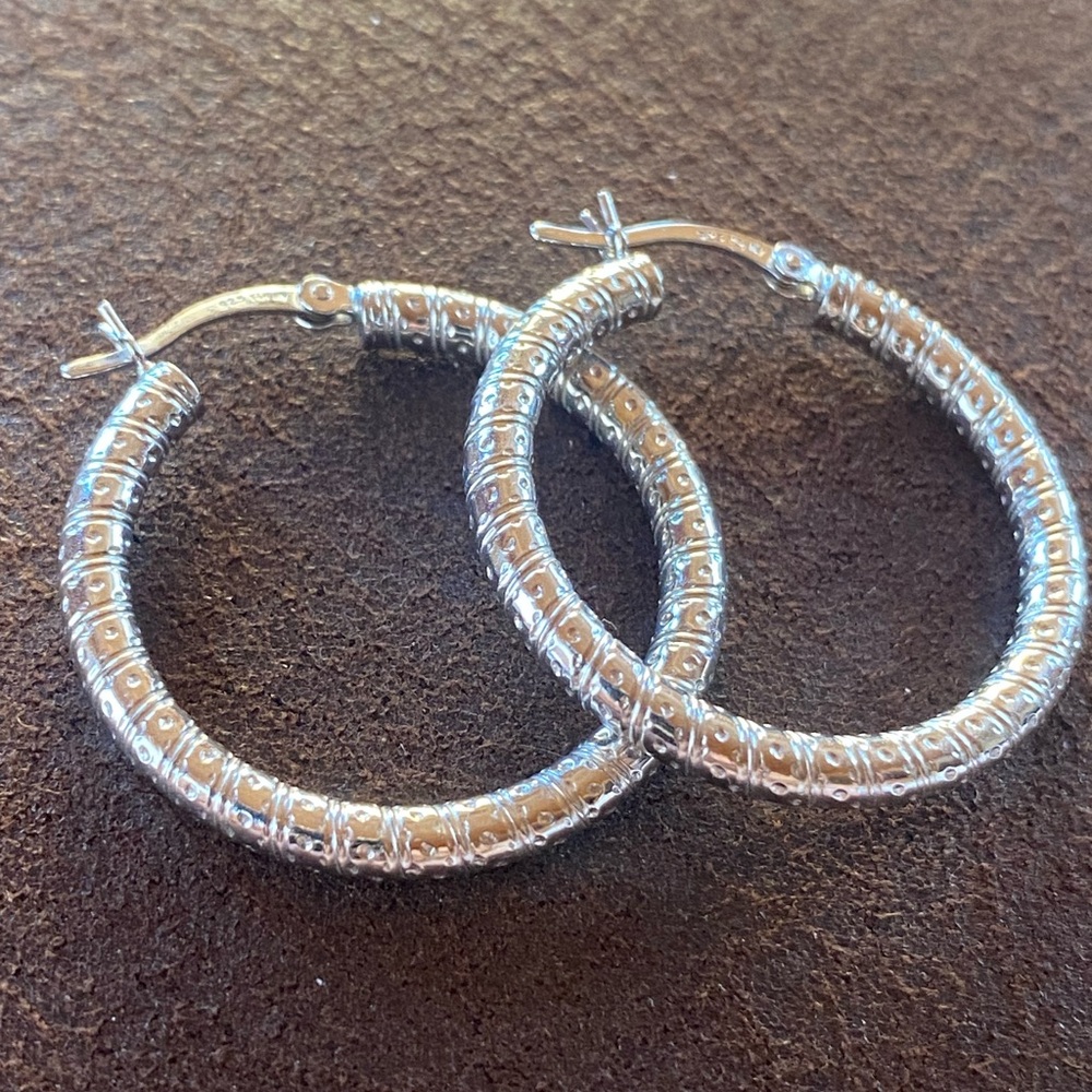 Beautiful sterling silver hoop earrings